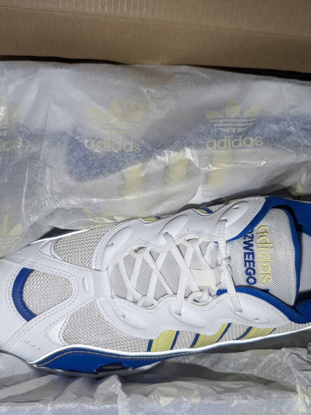 adidas Ozweego OG W White Blue Yellow Women's Athletic Sneakers - Picture 4 of 7